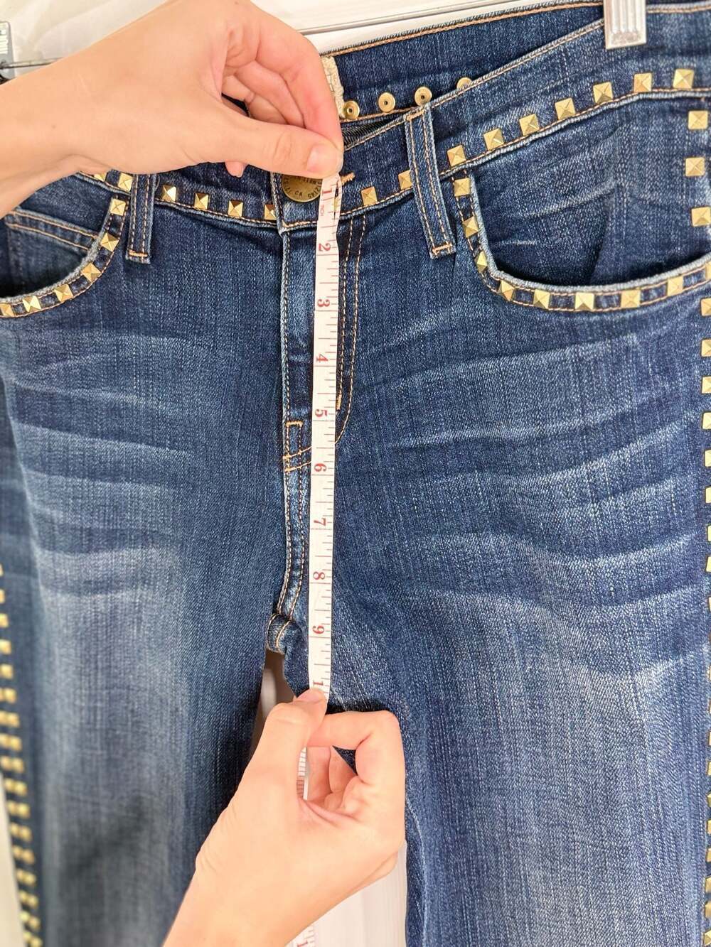 New Current/Elliott The Stiletto Studded Skinny Jeans Size 26 - Picture 9 of 10